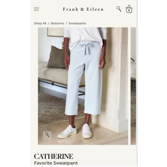 Frank & Eileen Pants - New Frank & Eileen Light Ice Blue Catherine Wide Leg Sweatpants L